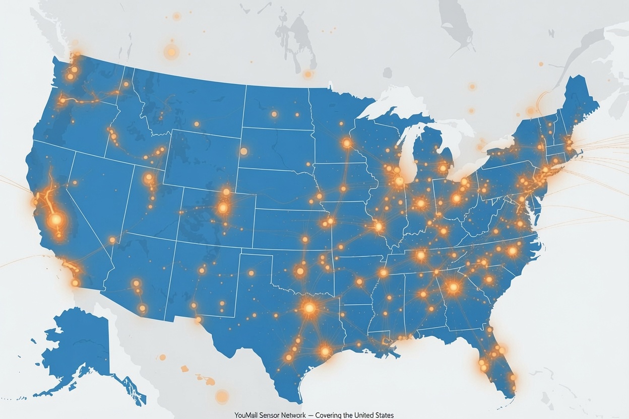 YouMail Sensor Network covering the United States